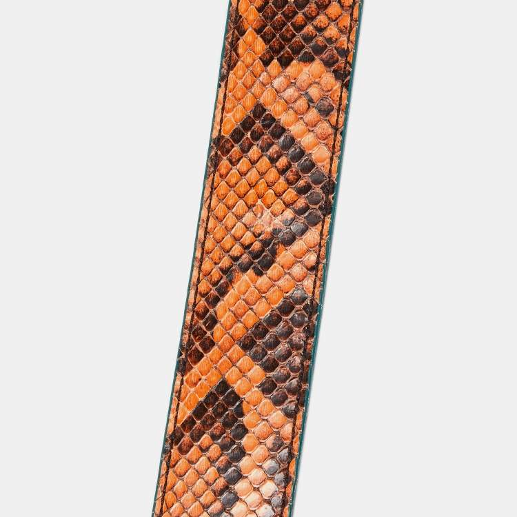 Pre Owned Fendi Multicolor Python and Leather Shoulder Bag Strap