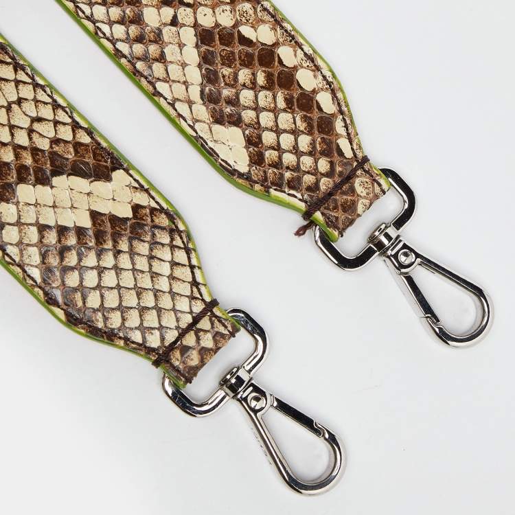 Pre Owned Fendi Beige/Brown Python Strap You Shoulder Bag Strap