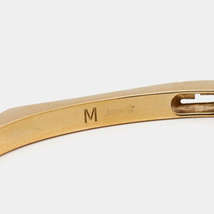 Pre Owned Fendi Baguette Enamel Gold Tone Bracelet 