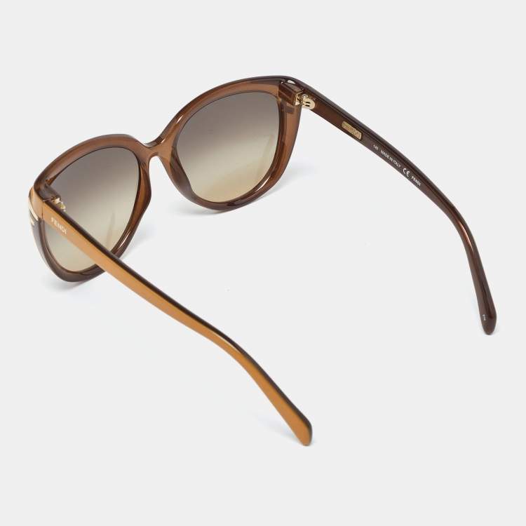 Pre Owned Fendi Two Tone/Brown Gradient FS5283 Cat-Eye Sunglasses
