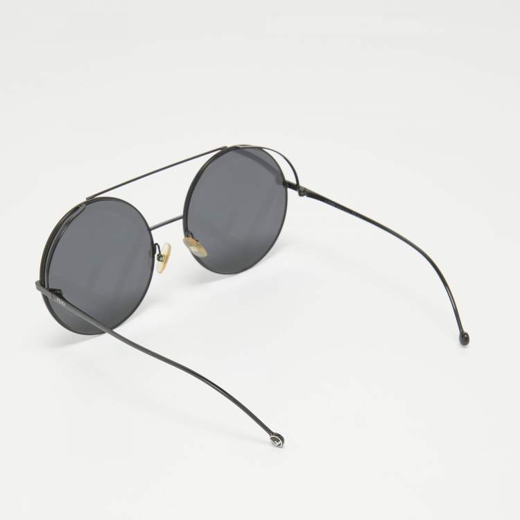 Pre Owned Fendi Black FF 0285/S Round Sunglasses