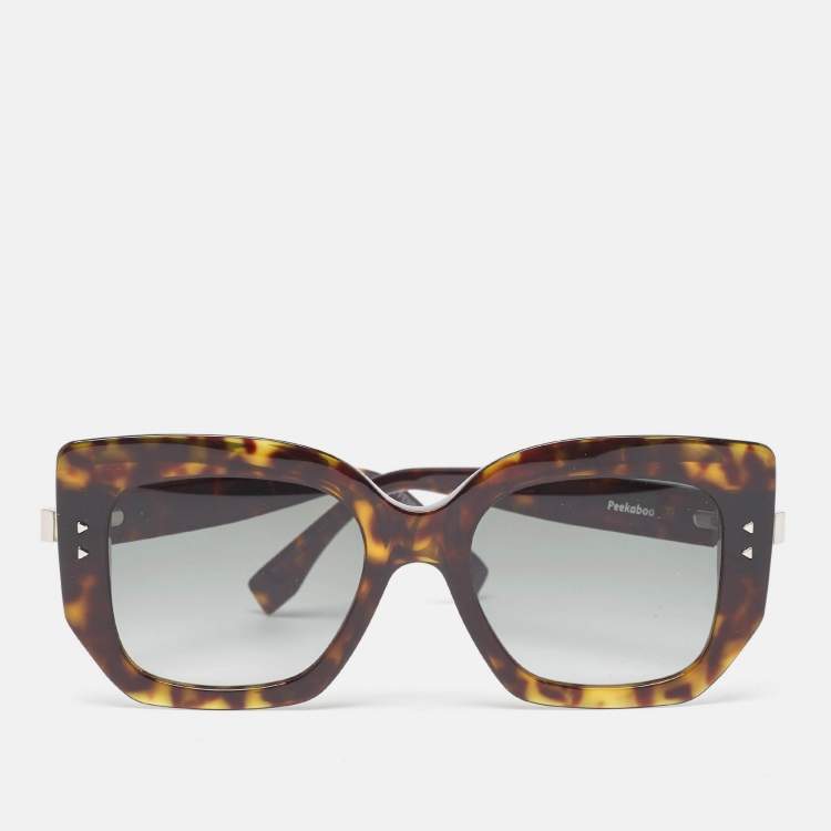 Pre Owned Fendi Brown/Black Gradient FF 0267/S Peekaboo Rectangle Sunglasses