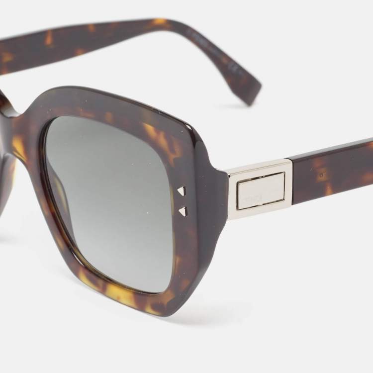 Pre Owned Fendi Brown/Black Gradient FF 0267/S Peekaboo Rectangle Sunglasses