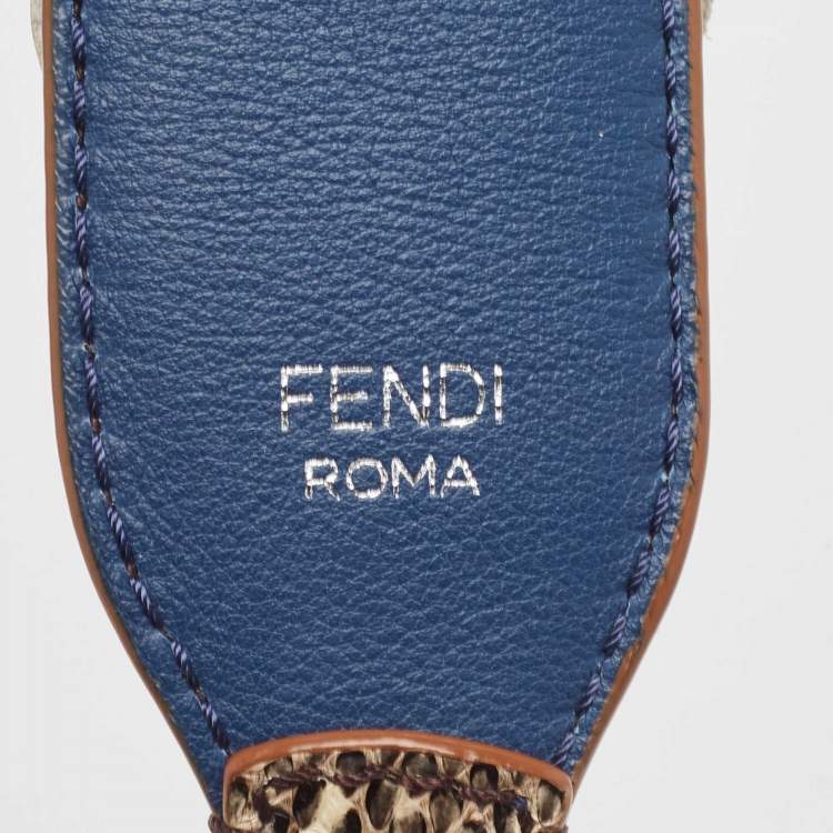 Pre Owned Fendi Multicolor Floral Applique Leather and Watersnake Shoulder Bag Strap