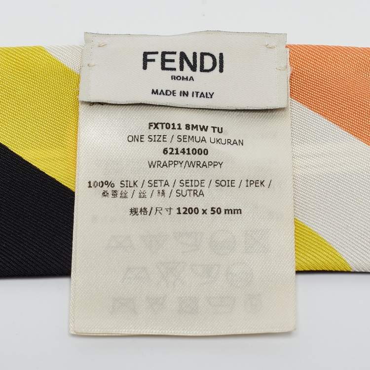 Pre Owned Fendi Multicolor Bugs Monster Print Silk Bandeau Scarf