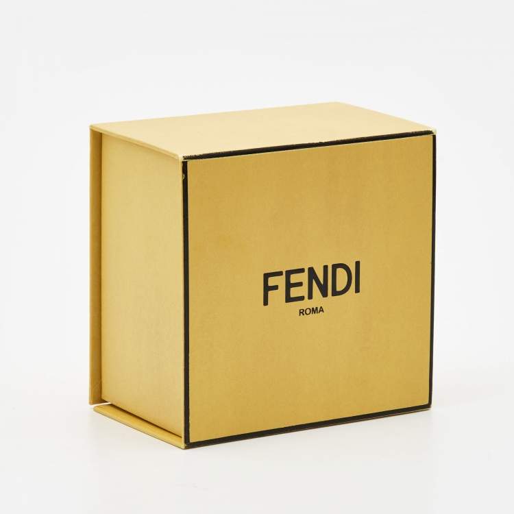 Pre Owned Fendi Wonders Burgundy Fur Embellished Gold Tone Monster Pin Brooch