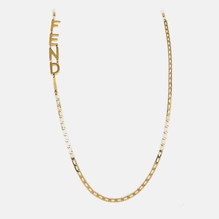 Pre Owned Fendi Gold Tone Figaro Glasses Chain