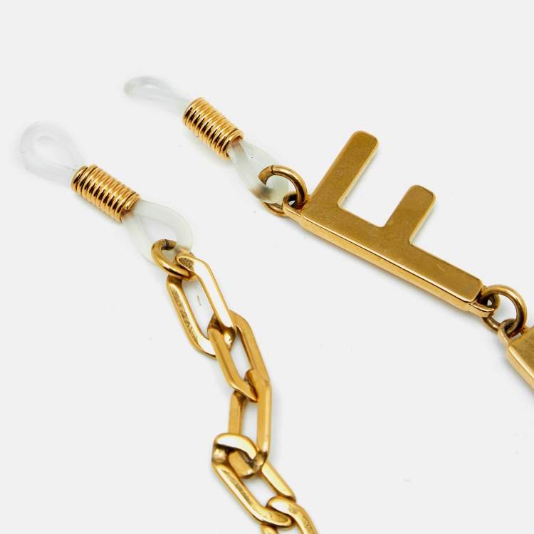Pre Owned Fendi Gold Tone Figaro Glasses Chain