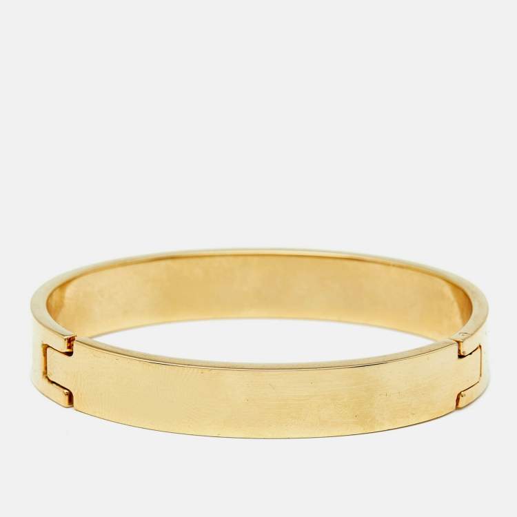 Pre Owned Fendi FF Logo Forever Enamel Gold Tone Bracelet S