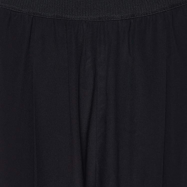 Pre Owned Fendi Black Silk Contrast Trimmed Joggers M