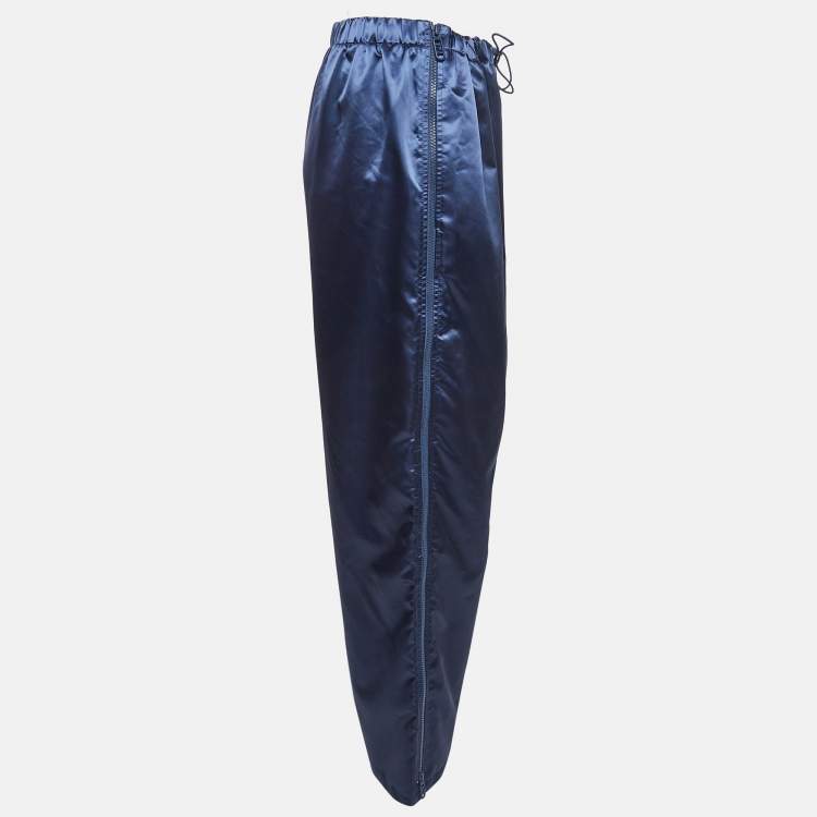 Pre Owned Fendi Blue Satin Parachute Trackpants M