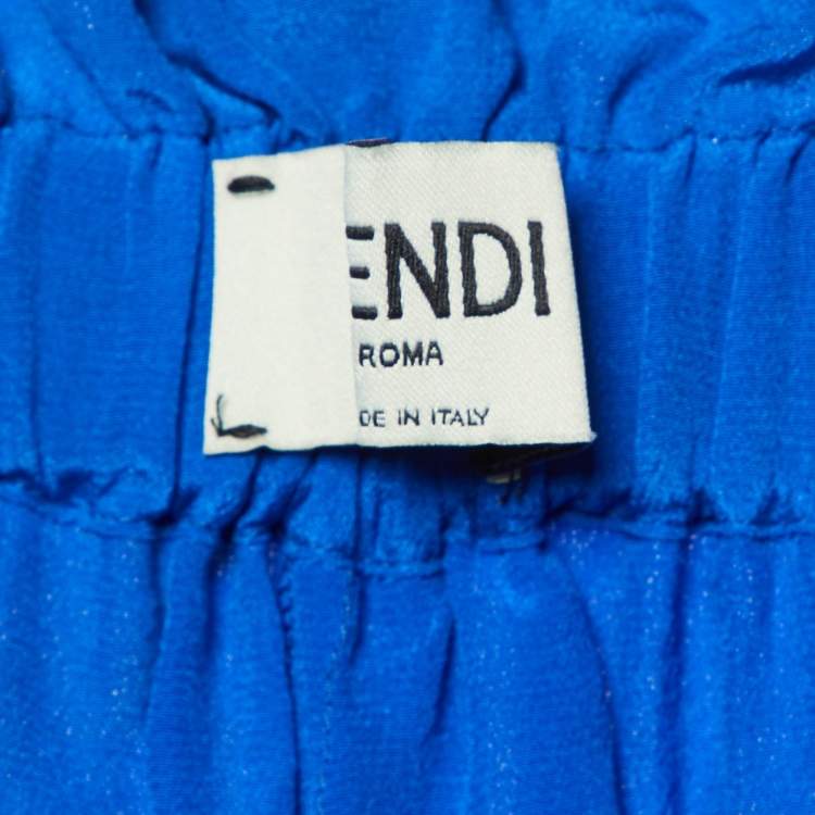 Pre Owned Fendi Multicolor Silk Palazzo Pants S 