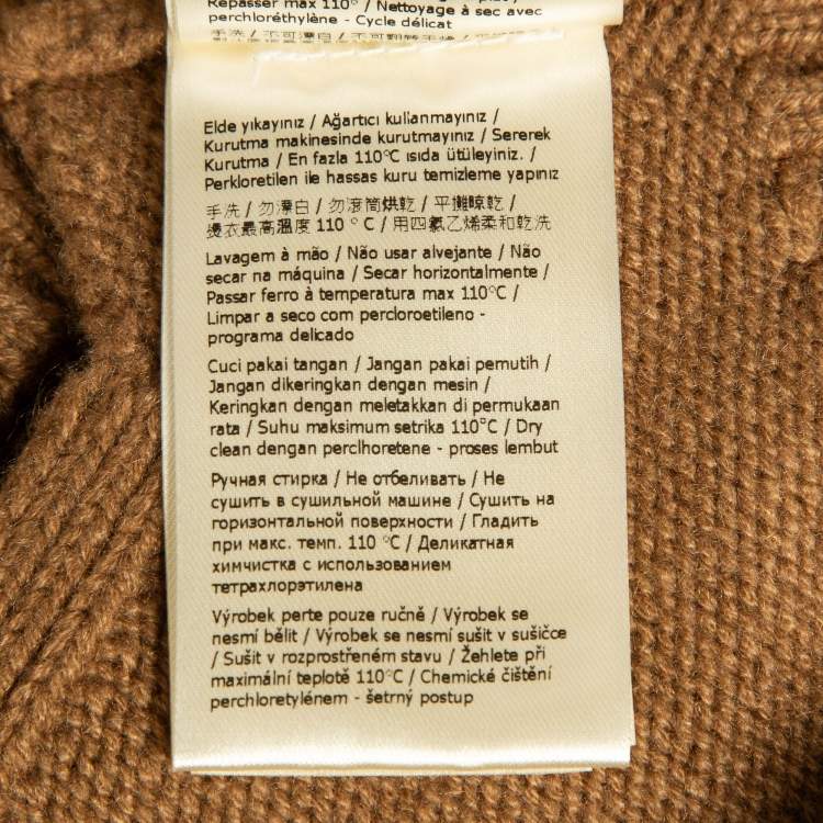 Pre Owned Fendi Brown Cashmere Knit Bralette Top M 