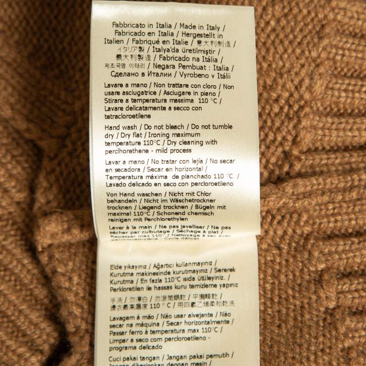 Pre Owned Fendi Brown Cashmere Knit Bralette Top M 