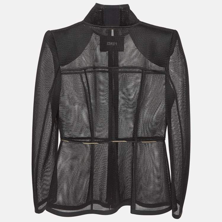 Pre Owned Fendi Zucca Mesh Sheer Jacket M
