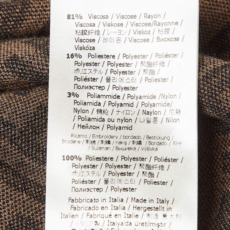 Pre Owned Fendi Brown Zucca Patterned Knit Sleeveless Bodycon Dress M