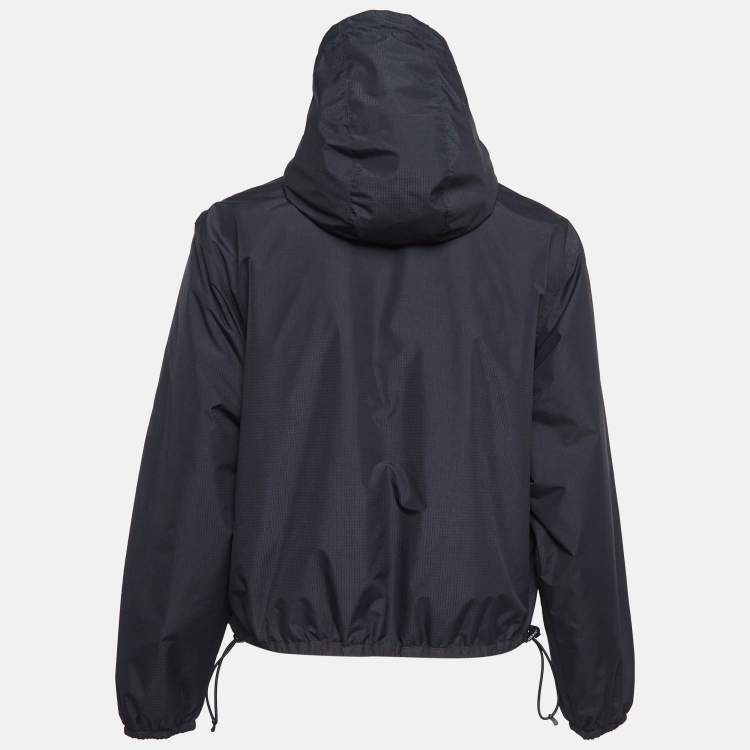 Pre Owned Fendi x K-Way Black Synthetic Reversible Bomber Jacket XS