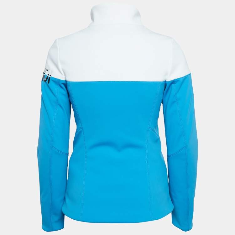 Pre Owned Fendi Blue/White Synthetic Padded Ski Jacket S