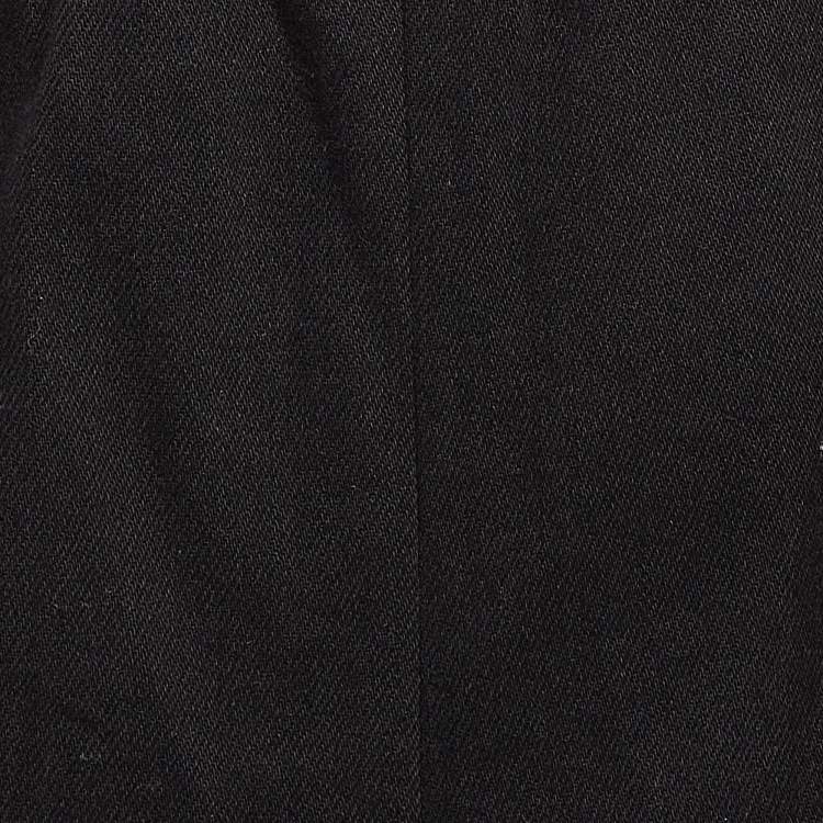 Pre Owned Fendi Black Contrast Stitch Denim Shorts M