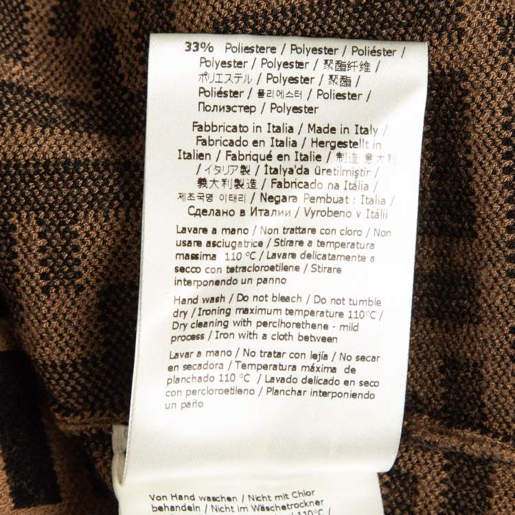 Pre Owned Fendi Brown Zucca Patterned Knit Sweatshirt M