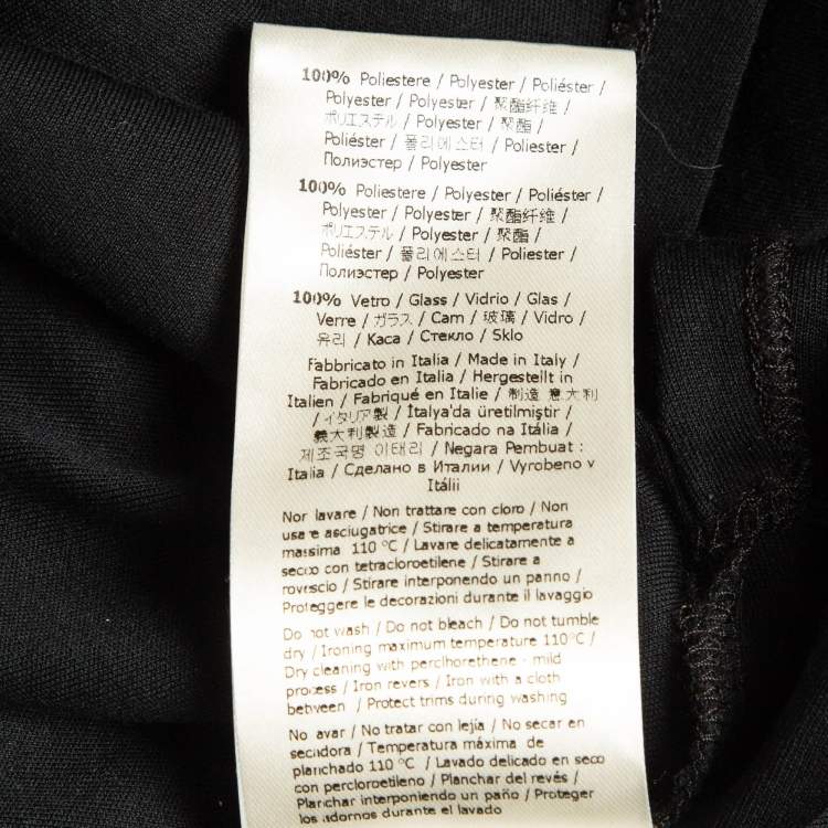 Pre Owned Fendi Black Embellished Cotton T-Shirt S