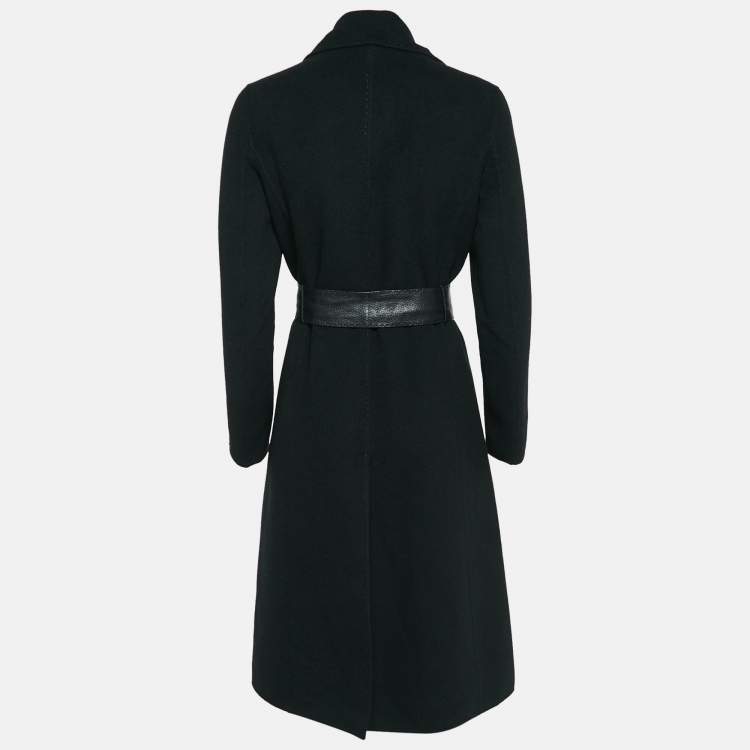 Pre Owned Fendi Black Cashmere Belted Long Coat S