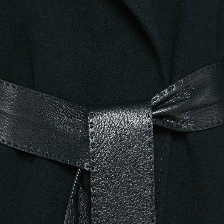Pre Owned Fendi Black Cashmere Belted Long Coat S
