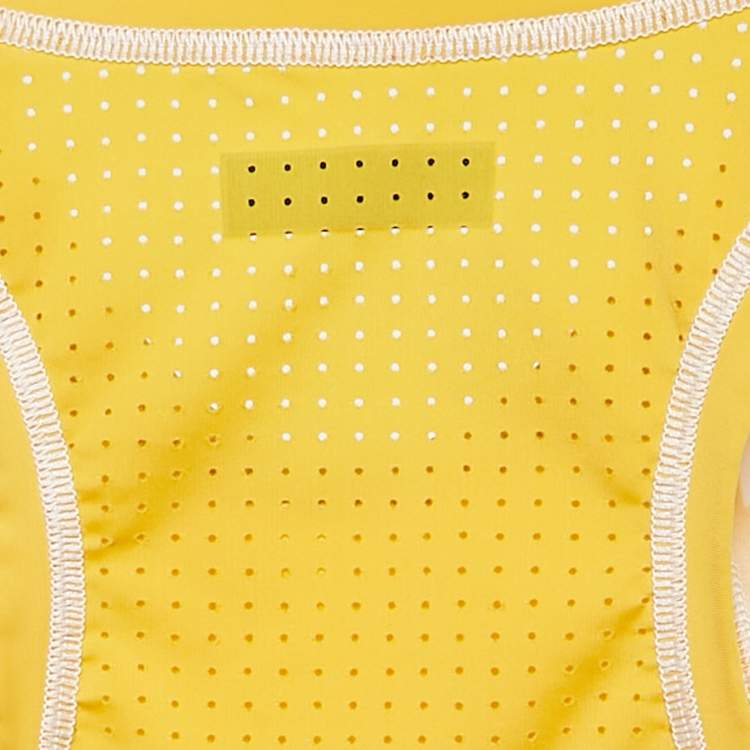 Pre Owned Fendi Yellow FF Vertigo Print Jersey Active Wear Set S