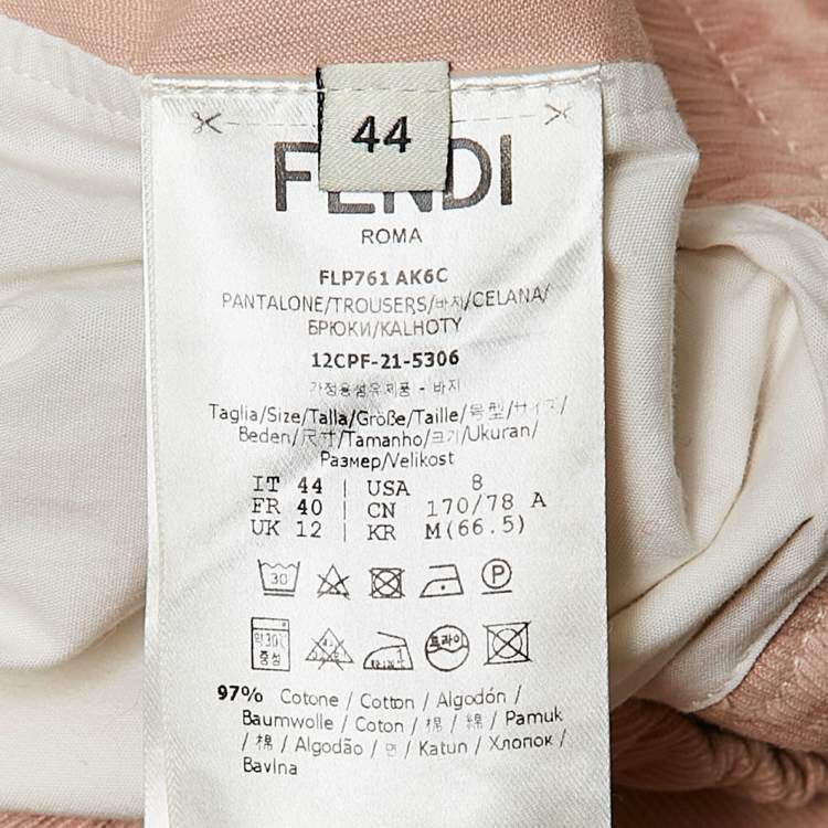 Pre Owned Fendi Pink Logo Jacquard Cotton Shorts M