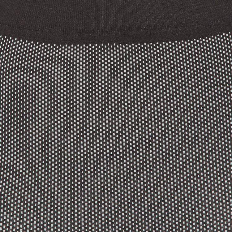 Pre Owned Fendi Black FF Zucca Pattern Jersey High Waist Leggings M