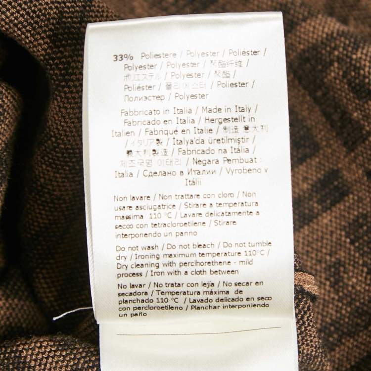 Pre Owned Fendi Brown Zucca Jacquard Knit Sleeveless Bodycon Dress S