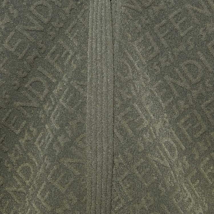 Pre Owned Fendi X Skims Monogram Jacquard Stretch Knit Buttoned Cardigan M