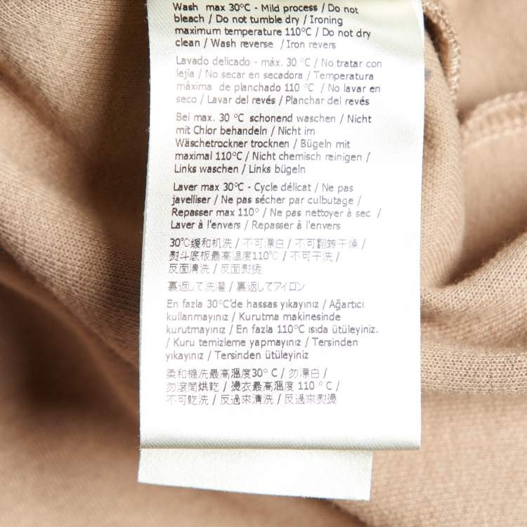 مملوكة مسبقًا Fendi Beige Logo Embossed Jersey Crew Neck Sweatshirt S
