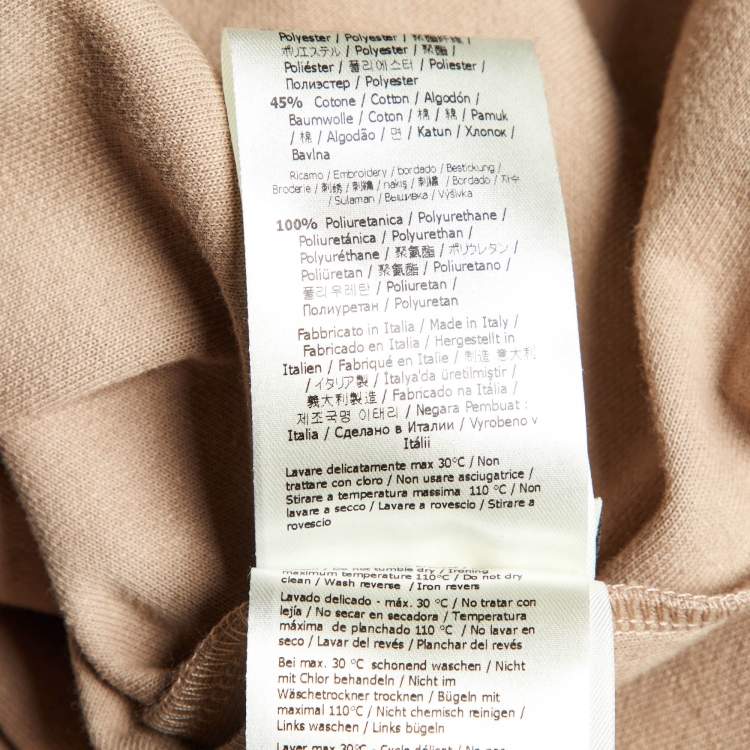 مملوكة مسبقًا Fendi Beige Logo Embossed Jersey Crew Neck Sweatshirt S