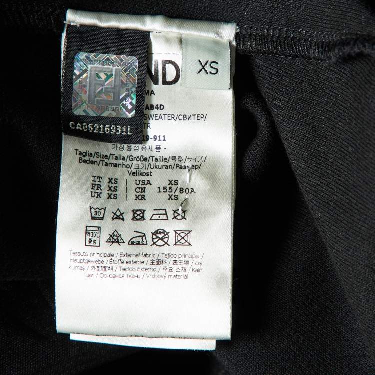Pre Owned Fendi Black Jersey FF Logo Trim Track Suit XS/S