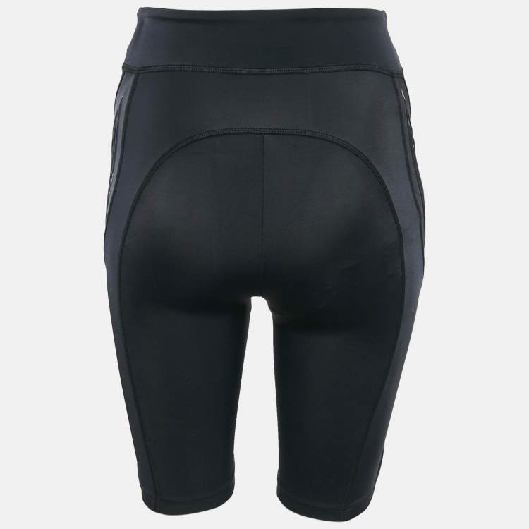 Pre Owned Fendi Black Padded Print Jersey High-Rise Shorts S
