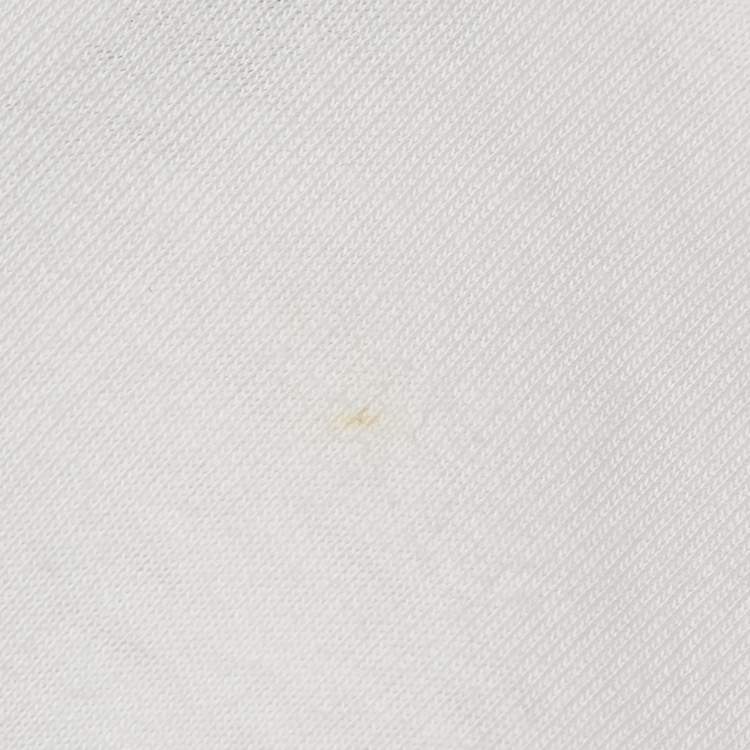 Pre Owned Fendi White Embellished Logo Cotton Oversized T-Shirt L
