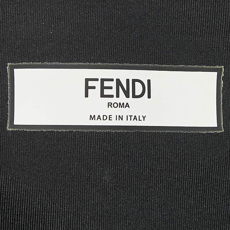 Pre Owned Fendi Black FF Zucca Print Jersey Leggings S