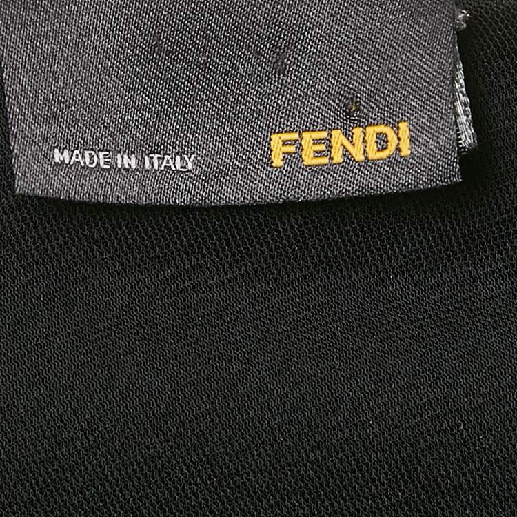 Pre Owned Fendi Black Nylon Gabardine Ruffled One-Shoulder Mini Dress M