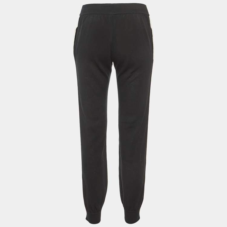 Pre Owned Fendi Black Cotton Knit Jogger Pants S 