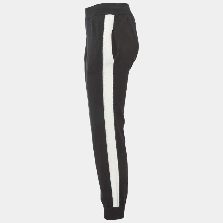 Pre Owned Fendi Black Cotton Knit Jogger Pants S 