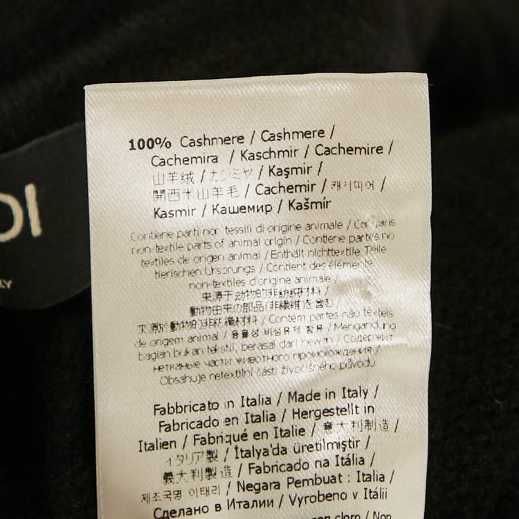 Pre Owned Fendi Black Cashmere Knit Pants L