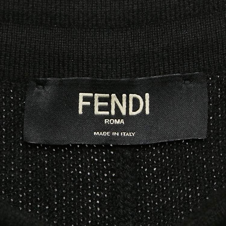 Pre Owned Fendi Black Cashmere Knit Pants L