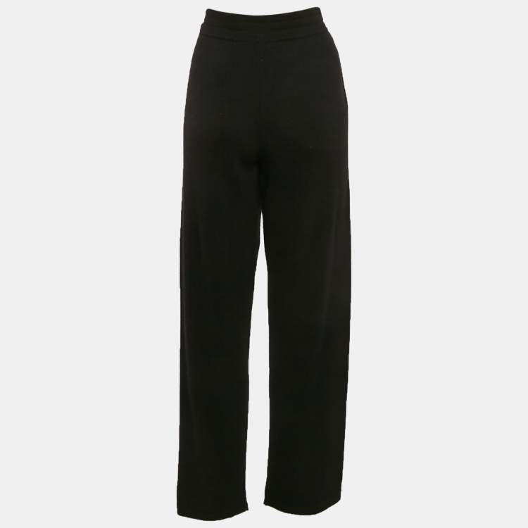 Pre Owned Fendi Black Cashmere Knit Pants L