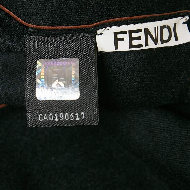 Pre Owned  Fendi Brown Leather Zip-Up Jacket M