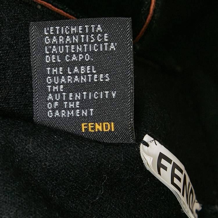 Pre Owned  Fendi Brown Leather Zip-Up Jacket M