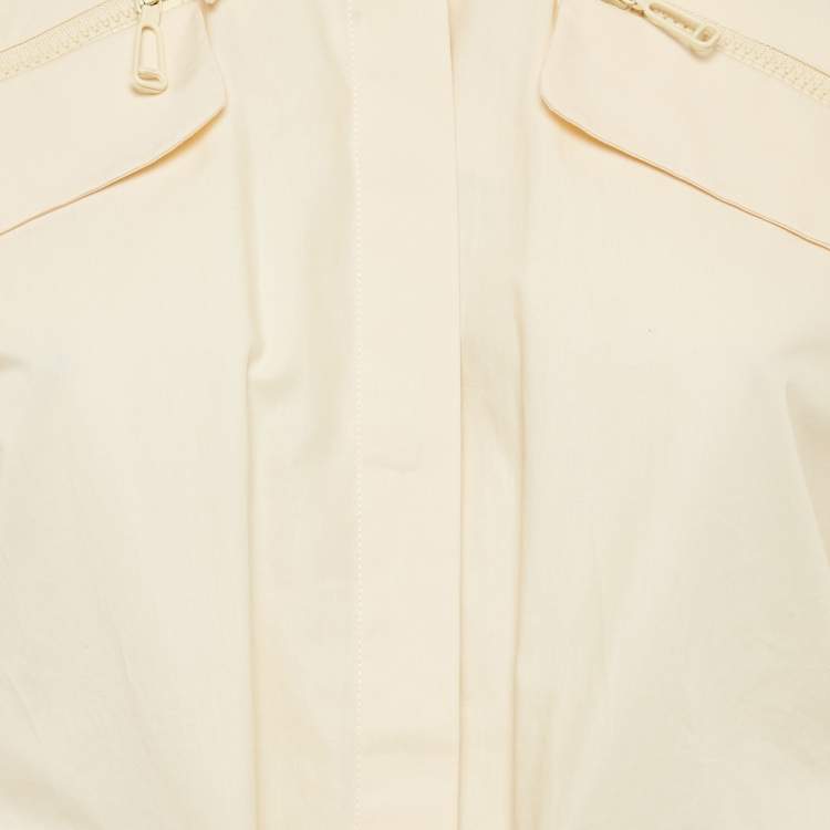 Pre Owned Fendi Beige Cotton Pocket Detail Button Front Shirt XS