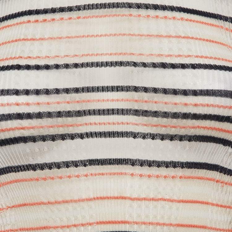 Pre Owned Fendi Multicolor Patterned Jersey Turtle Neck Pullover S