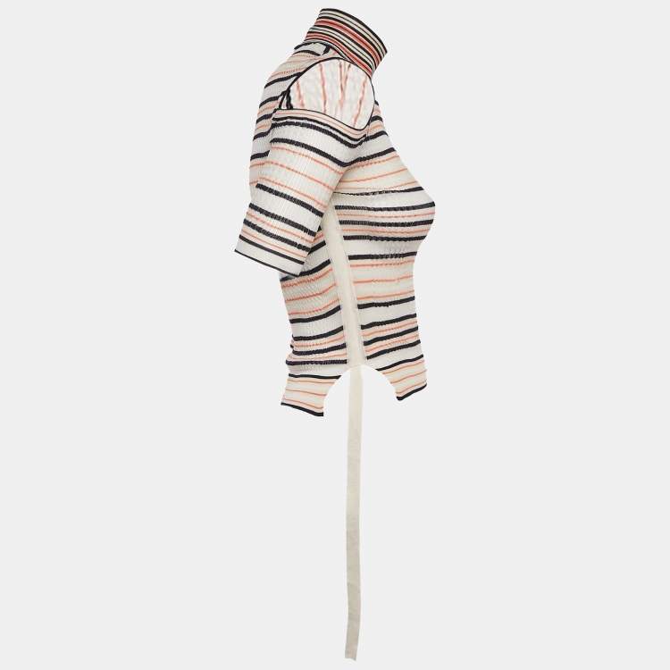 Pre Owned Fendi Multicolor Patterned Jersey Turtle Neck Pullover S