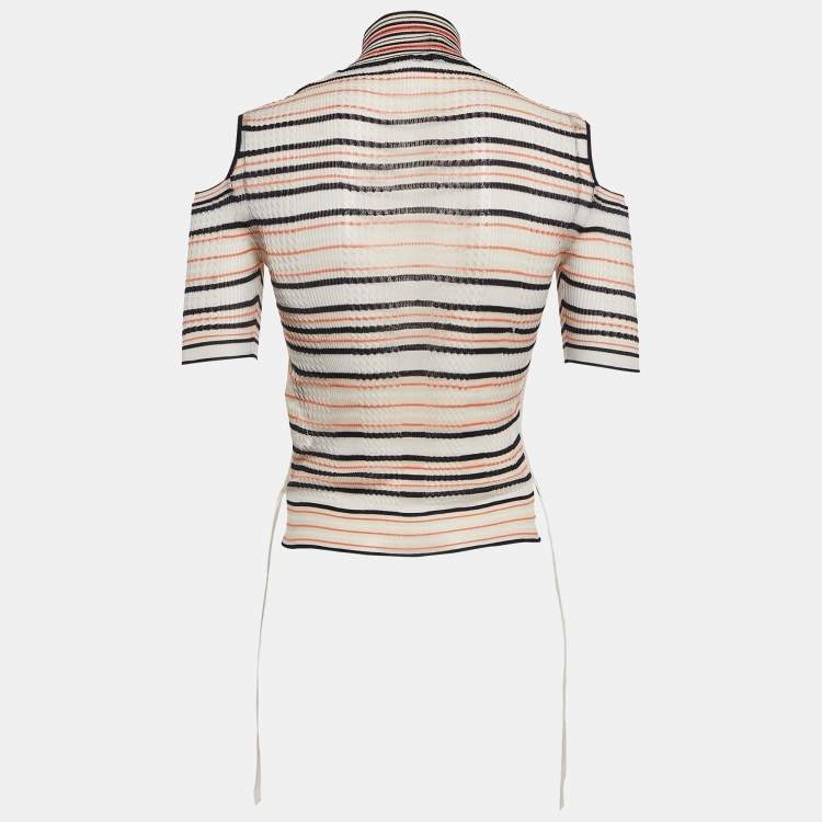 Pre Owned Fendi Multicolor Patterned Jersey Turtle Neck Pullover S
